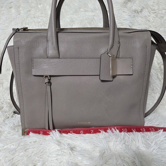 Coach Bleeker Saffiano Leather Riley Carryall Large Crossbody Bag Gray #30149 - Picture 11 of 16